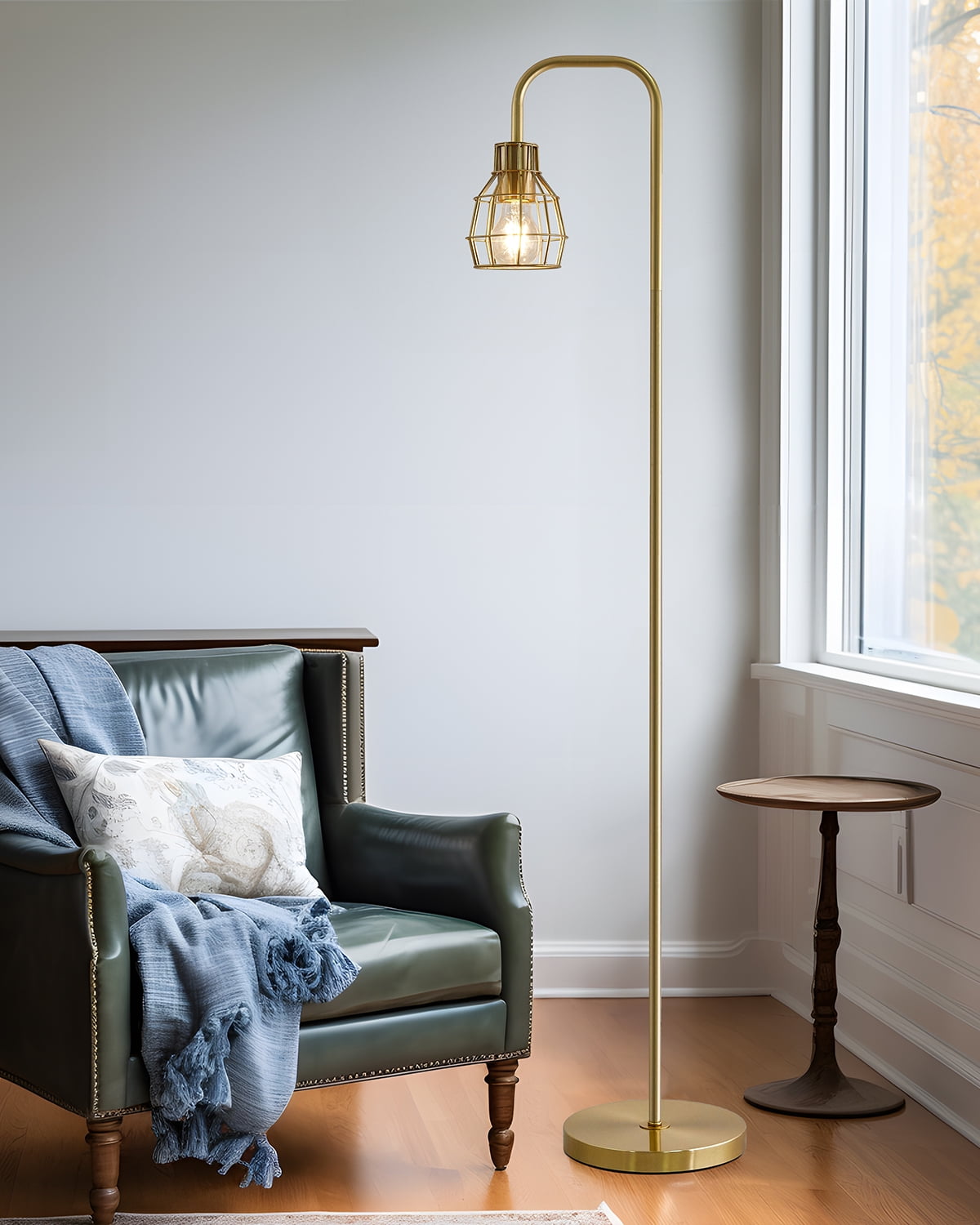 Oneach Gold Arc Floor Lamp for Bedroom Living Room 63.75" Modern