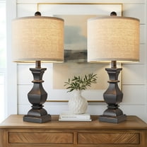 Oneach Retro Table Lamps Set of 2 Nightstands Lamps for Bedroom Living Room 20.5" Vintage Rustic Bedside Lamp