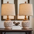 "Oneach Vintage Nightstand Table Lamps Set of 2 for Bedroom, Living ...
