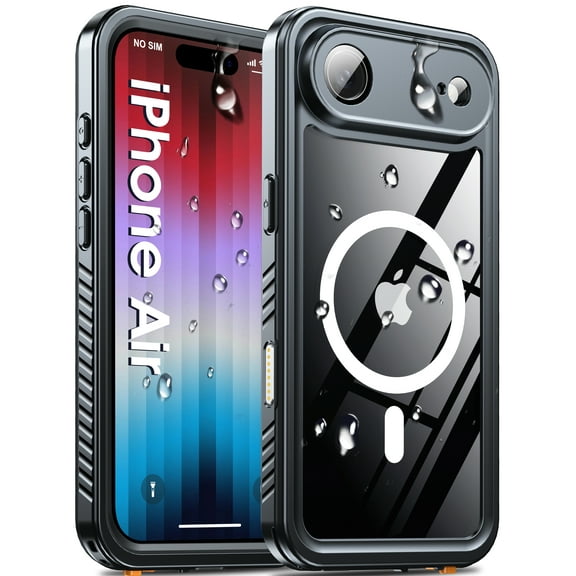 Oneagle Magnetic Waterproof Phone Case for iPhone Air,IP 68 Underwater,Fit for MagDafe,Heavy Duty Case for iPhone 17 Air,Black