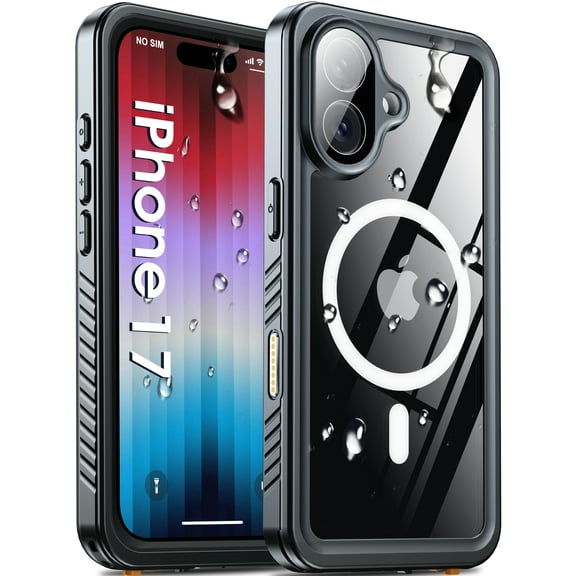 Oneagle Magnetic Waterproof Phone Case for iPhone 17 ,IP 68 Underwater,Black