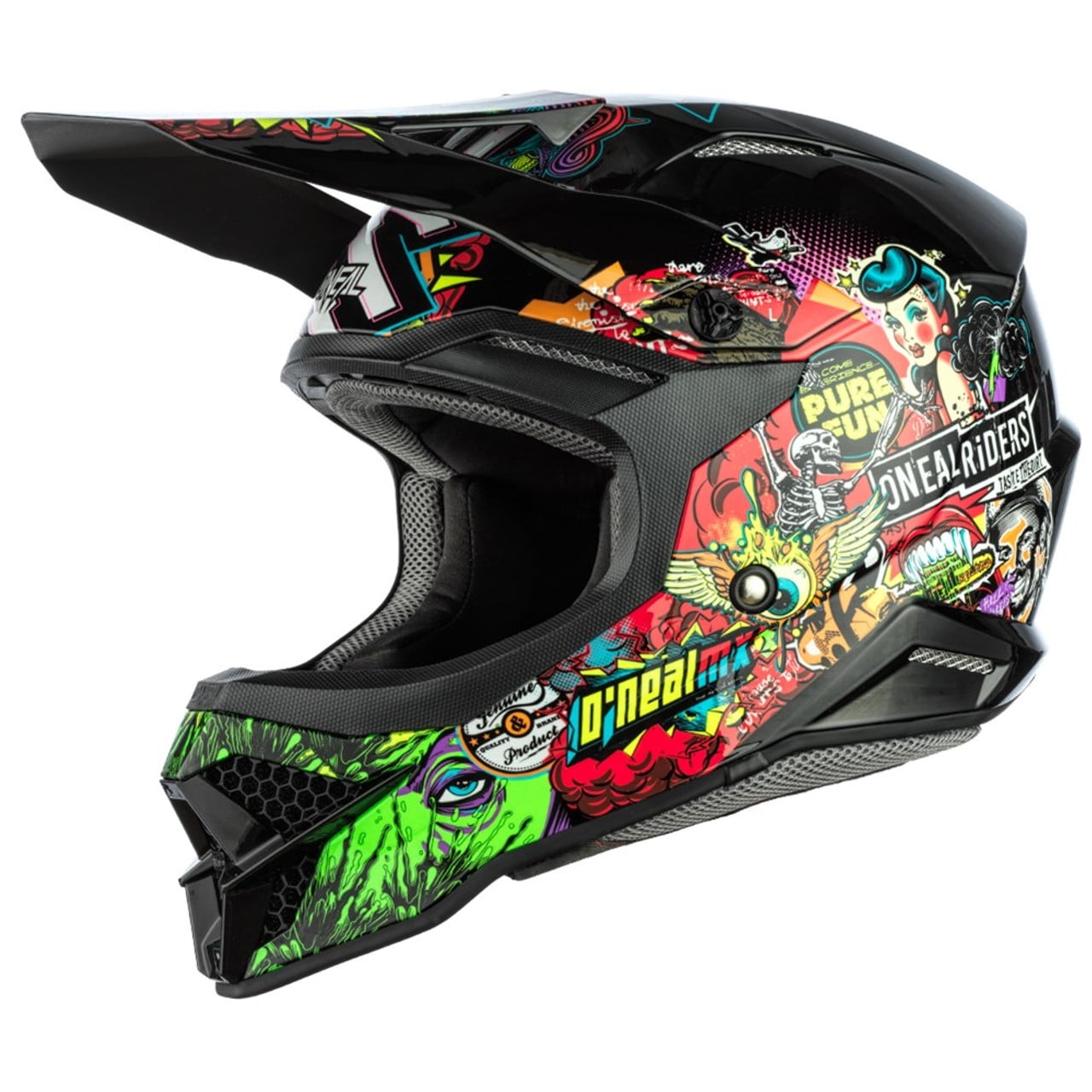 O'Neal 3 Series Dirt Helmet – Full Face Motocross – Matte Black – Sizes XS & Medium (DOT/ECE)