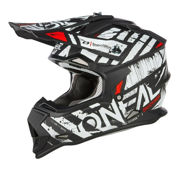 Oneal 2023 Youth 2 Series Glitch V.23 Offroad Helmet - Black/White - Youth Large