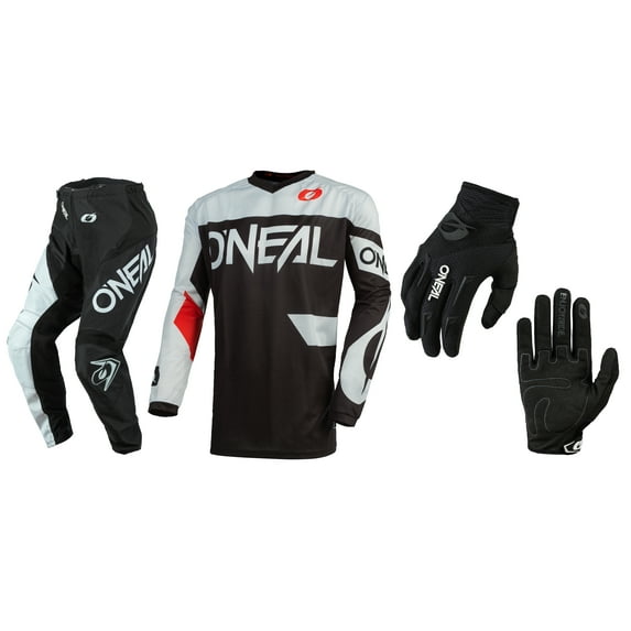 Oneal Element Racewear Black Jersey Pant Gloves Combo