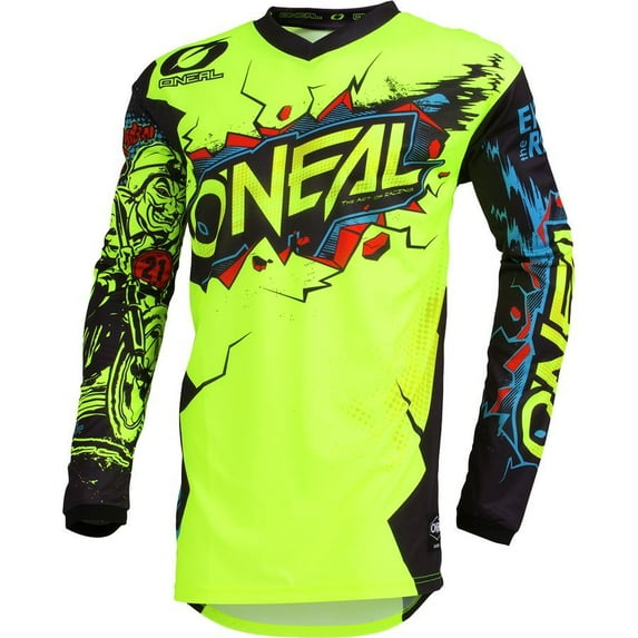 Oneal Element Villain Youth Jersey (Large, Neon Yellow)