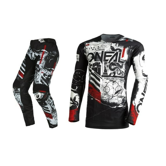 Oneal Mayhem Scarz Black/White Jersey Pant Combo (Large / Pant W38)