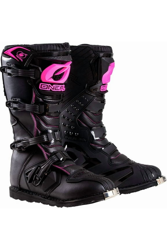 Oneal Womens Rider Boots - Black/Pink - 8