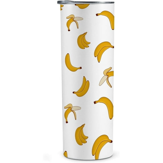 Onebttl Banana Gifts, Funny Banana Lover Gifts, Insulated 20oz Stainless Steel Skinny Tumbler with Lid, Gift Box Included