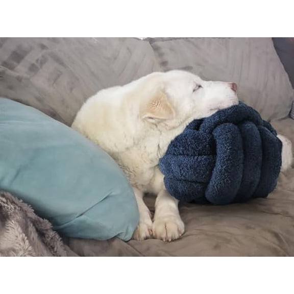 Onechionede Knot Pillow - Throw Pillows Room Décor Couch Pillow for Living Room Relieve Stress, Decorative Pillows Round Knot Cushion Pet Toy, Navy 8 Inch