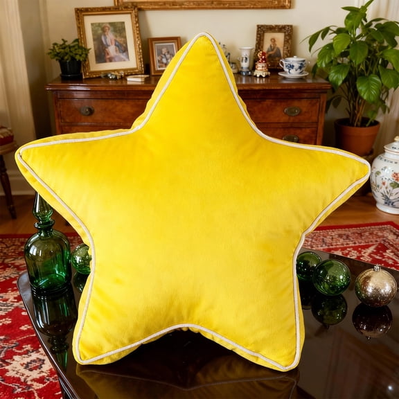 Onechionede Star Pillow - Decorative Pillows Cozy Room Décor Throw Pillow Accent Floor Cushion Yellow