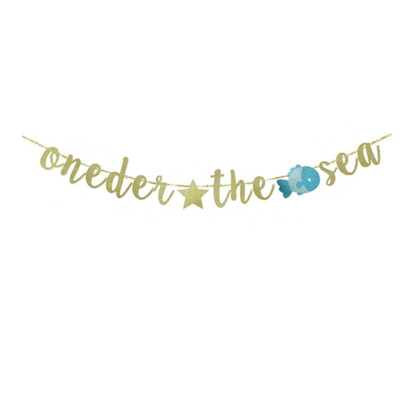 Oneder The Sea Banner, Fun Paper Sign For Ocean Themed 1st Birthday Party Decorations, Under The Sea Banner, Baby Shower Party Bunting, Baby Kids First Birthday Party Supplies