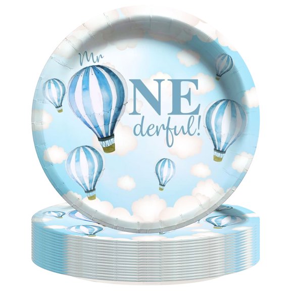 Onederful 1st First One Paper Plates Birthday Party Supplies Decorations 16pcs Tableware Disposable Dinnerware