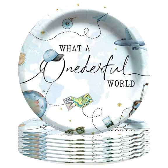Onederful 1st First One Plates Birthday Decorations Party Supplies Tableware Disposable Dinnerware 8pcs