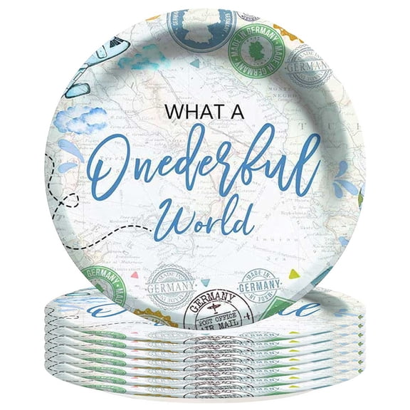 Onederful 1st First One Plates Party Supplies Birthday Decorations Tableware Disposable Dinnerware 8pcs