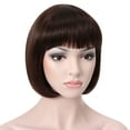 thumbnail image 1 of Onedor 10" Short Straight Hair Flapper Cosplay Costume Bob Wig (6# - Medium Chestnut Brown), 1 of 7
