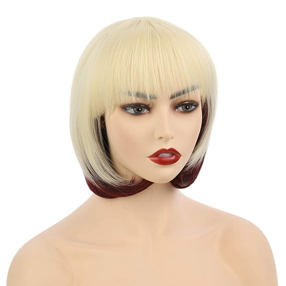 Onedor 10" Short Straight Hair Flapper Cosplay Costume Bob Wig (613TBUG)
