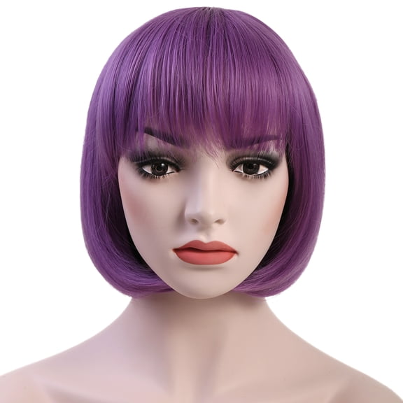 Onedor 10" Short Straight Hair Flapper Cosplay Costume Bob Wig (SHT362 - Lavender)