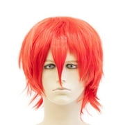 Onedor 12 Inch Short Straight Men Hair Wig Colored Cosplay Wig Heat Friendly Party Costume Unisex Wig