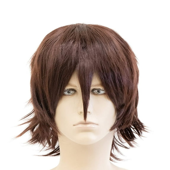 Onedor 12 Inch Short Straight Men Hair Wig Colored Cosplay Wig Heat Friendly Party Costume Unisex Wig