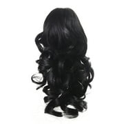 Onedor 12" Synthetic Fiber Natural Textured Curly Ponytail Clip In/On Hair Extension Hairpiece (1B - Off Black)