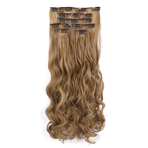 Onedor 20" Curly Full Head Clip in Synthetic Hair Extensions 7pcs 140g (10H16)