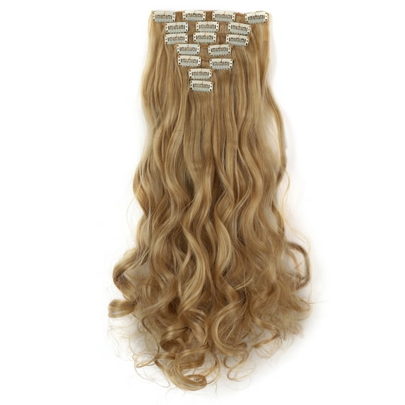 Onedor 20" Curly Full Head Clip in Synthetic Hair Extensions 7pcs 140g (27X/613)