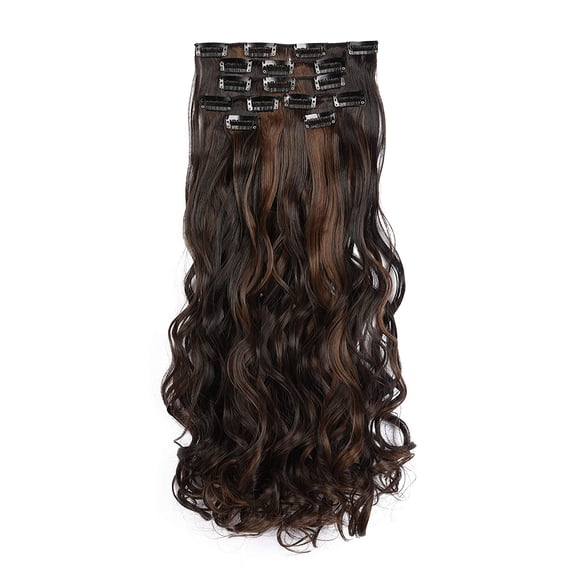 Onedor 20" Curly Full Head Clip in Synthetic Hair Extensions 7pcs 140g (2H7)