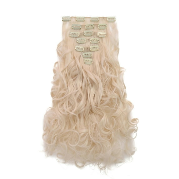 Onedor 20" Curly Full Head Clip in Synthetic Hair Extensions 7pcs 140g (60)