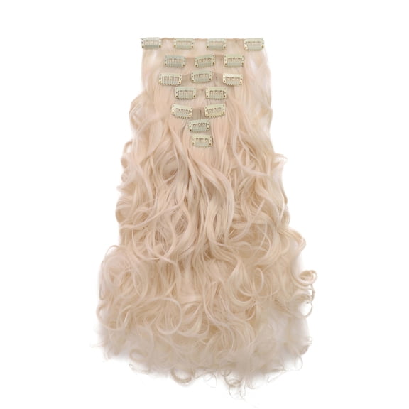 Onedor 20" Curly Full Head Clip in Synthetic Hair Extensions 7pcs 140g (60)