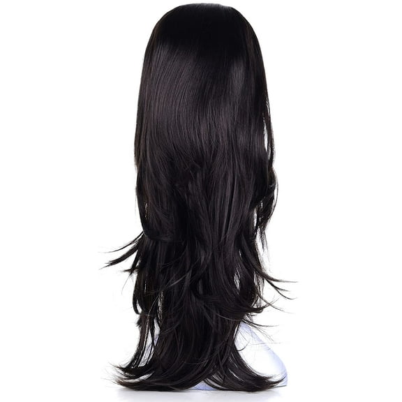 Onedor 23" Curly Hair Women Ladies 3/4 Half Wig Premium Japanese Synthetic Premium Japanese High-Temperature Fiber fibers Wigs with Secured Mesh Head Cap (Slightly Curl, R2)