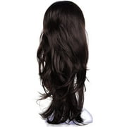 Onedor 23" Curly Hair Women Ladies 3/4 Half Wig Premium Japanese Synthetic Premium Japanese High-Temperature Fiber fibers Wigs with Secured Mesh Head Cap (Slightly Curl, R1)