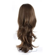 Onedor 23" Curly Hair Women Ladies 3/4 Half Wig Premium Japanese Synthetic Premium Japanese High-Temperature Fiber fibers Wigs with Secured Mesh Head Cap Slightly Curl, 10
