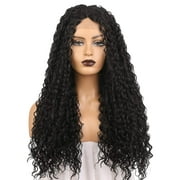 Onedor 23 Inch Kanekalon Futura Synthetic Hair Curly Lace Front Wig (1B-Off Black )