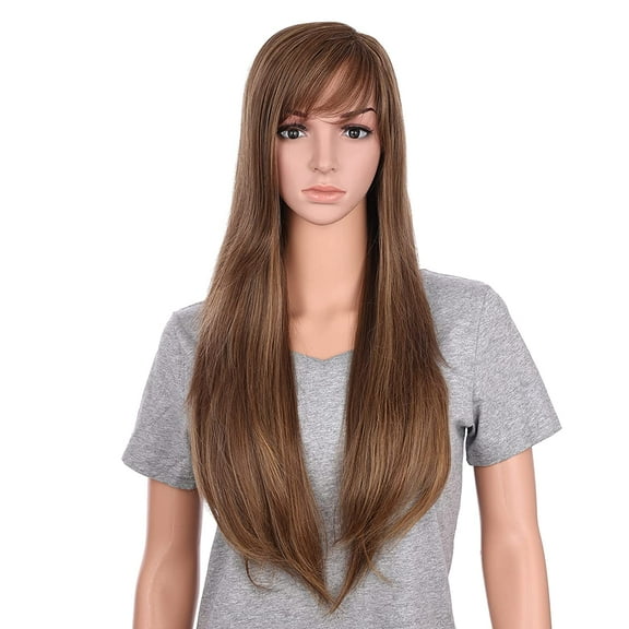 Onedor 31 Inches Long Straight Light Pink Synthetic Hair Women Full Head Cosplay Wig with Wig Cap (RL12/16) …