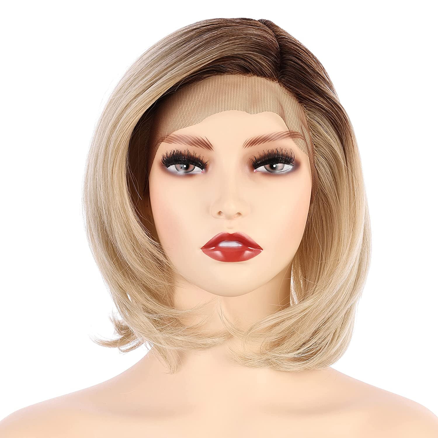 Onedor 9.5 Inch Size Part Lace Front Relaxed Straight Bob Wig (M6182R ...
