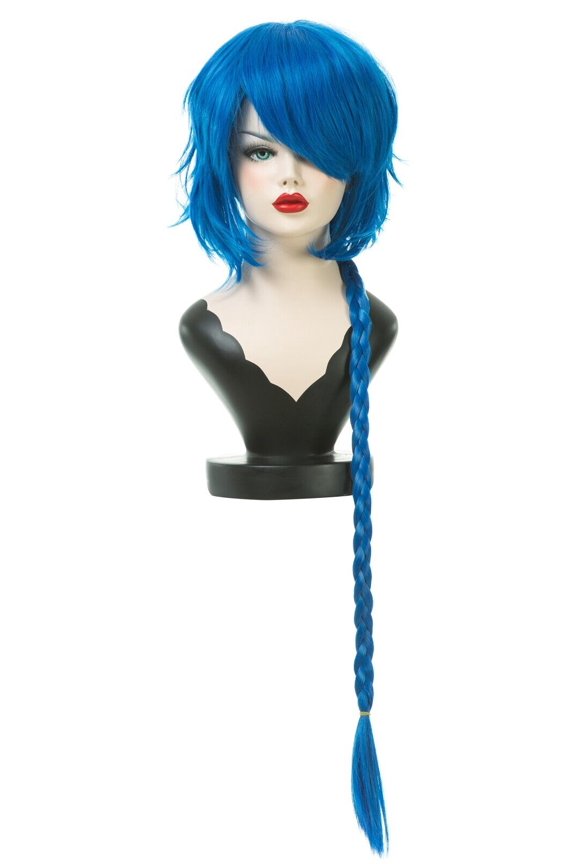 Arcane Jinx Blue Braid Wig Short Cosplay Costume Wig
