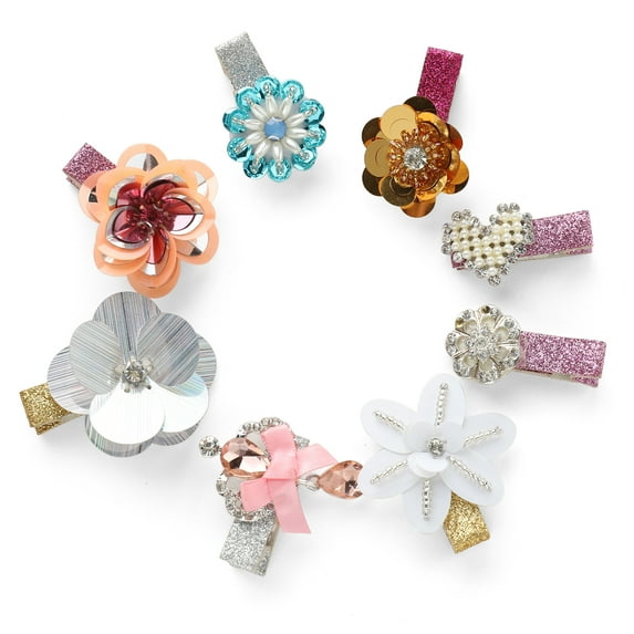 Onedor Beautiful Shiny Flower Style Hair Clips Barrettes for kids, Toddlers, Children, Baby Girls …