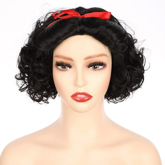 Onedor HairWiz Women's Curly Synthetic Wavy Hair Cosplay Wigs (Princess Black (Adult))