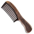thumbnail image 1 of Onedor Handmade 100% Natural Chacate Preto With Buffalo Horn Fine Tooth Hair Combs - Anti-Static Sandalwood Scent Natural Hair Detangler Wooden Comb (Chacate Preto Buffalo Horn Wide Tooth), 1 of 7