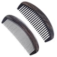 thumbnail image 1 of Onedor Handmade 100% Natural Chacate Preto Wood Hair Combs - Anti-Static Sandalwood Scent Natural Hair Detangler Wooden Comb (Oval Wide Tooth Fine Tooth Set) …, 1 of 7