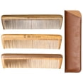 thumbnail image 1 of Onedor Handmade 100% Natural Green Sandalwood Fine Tooth Wooden Comb - Custom Engraved Words/Icon - For Men's Hair, Beard, and Mustache Styling - Pocket Comb With Leather Case, 1 of 7