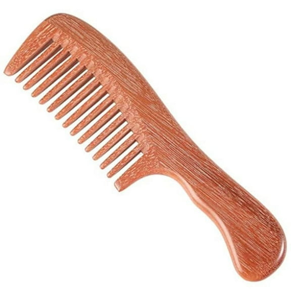 Onedor Handmade 100% Natural Red Sandalwood Hair Combs - Anti-Static Sandalwood Scent Natural Hair Detangler Wooden Comb (Red Sandalwood Extra Wide Tooth)