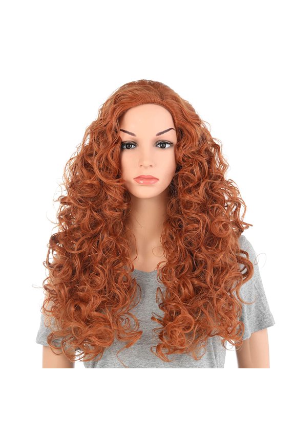 Long Hair Curly Wavy Full Head Halloween Wigs Cosplay Costume Party Hairpiece (Fox Red)