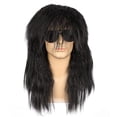 thumbnail image 1 of Onedor Men's Long Curly Synthetic Wavy Hair 80s Punk Rock Wig Cosplay Wigs (Black WIG WITH SUNGLASS), 1 of 7
