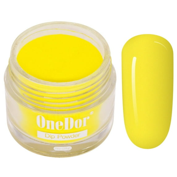 Onedor Nail Dip Dipping Powder – Acrylic Color Pigment Powders Pro Collection System, 1 Oz. (25 - Lemon)