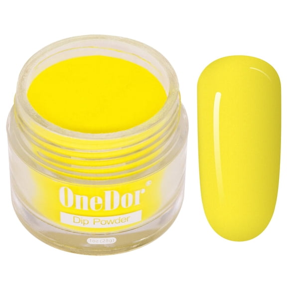 Onedor Nail Dip Dipping Powder – Acrylic Color Pigment Powders Pro Collection System, 1 Oz. (25 - Lemon)