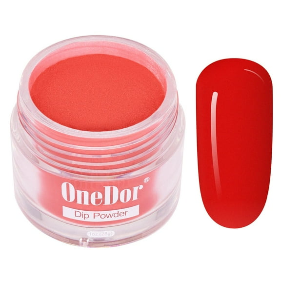 Onedor Nail Dip Dipping Powder – Acrylic Color Pigment Powders Pro Collection System, 1 Oz. (Red)