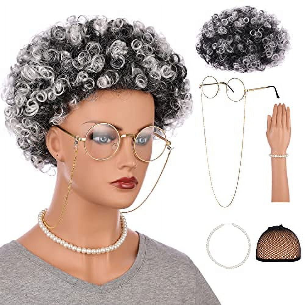 Onedor Old Lady Costume for Women and Kids, 100 Days of School Costume