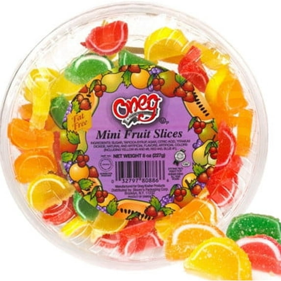 Oneg Mini Fruit Slices, Kosher for Passover Candy, 8 oz