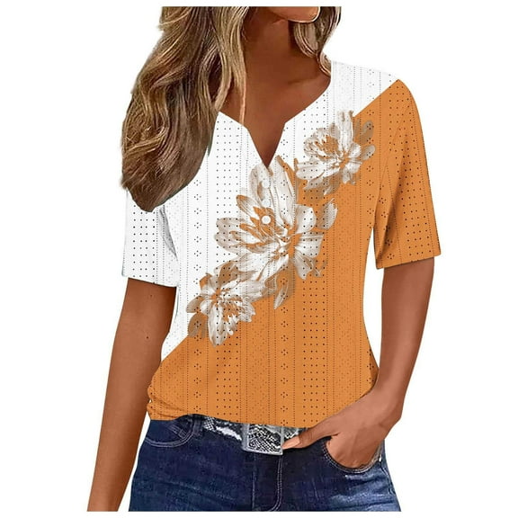 Onegirl Cute Summer Tops for Women Over 50 Plus Size Blouses for Women Dressy Casual Womens T Shirts Loose Fit Graphic Summer Clothes for Women 2024 Vacation Cruise Petite Hawaiian Shirts Blue